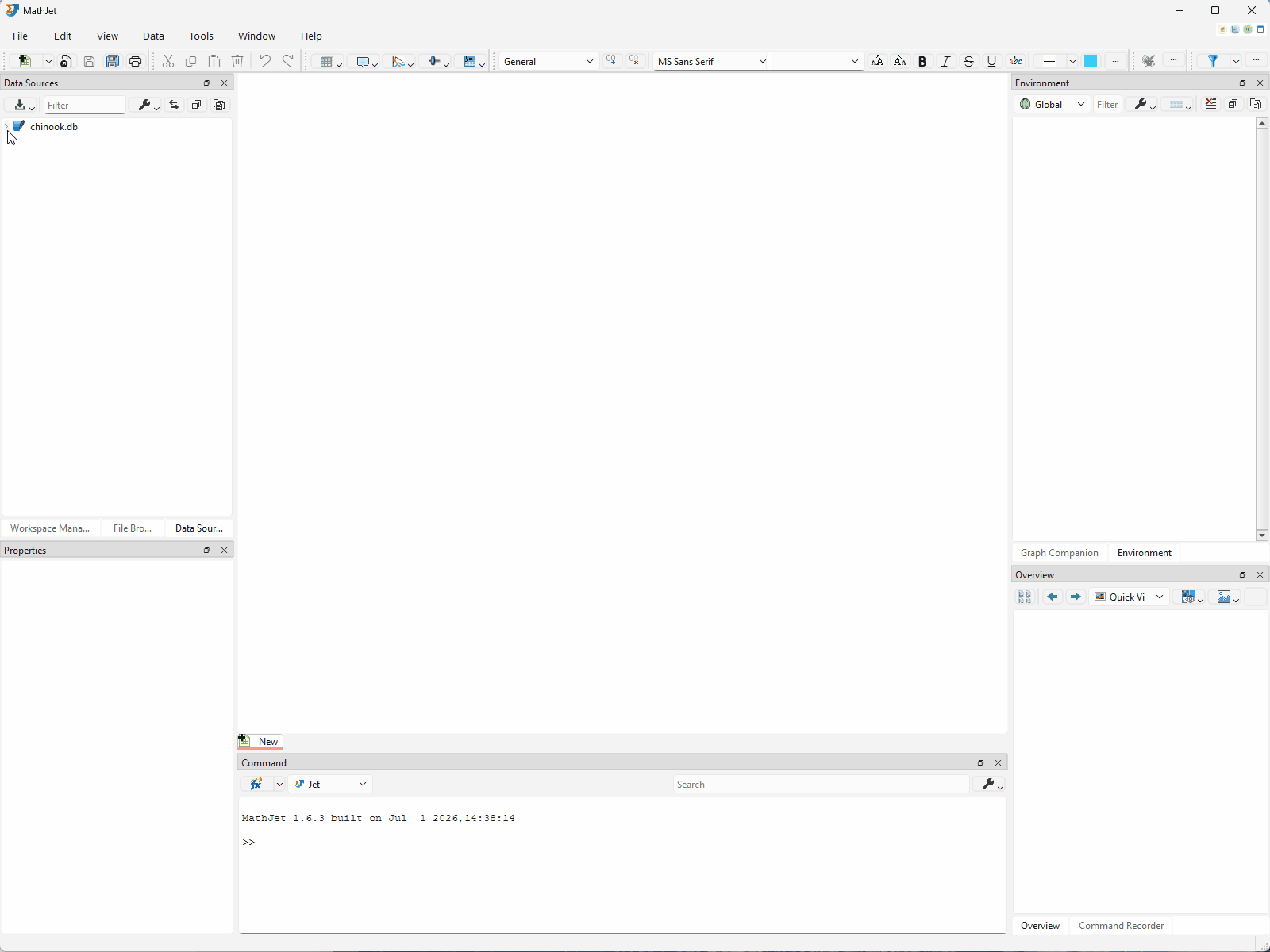 Clicking through the schema tree drives the Overview and Properties panes. Selecting the invoices table shows a colorful heatmap in the Overview Pane; selecting the CustomerId and InvoiceDate columns shows line plots; selecting the BillingCountry column shows a count histogram. The Properties Pane's summary statistics update with each selection.